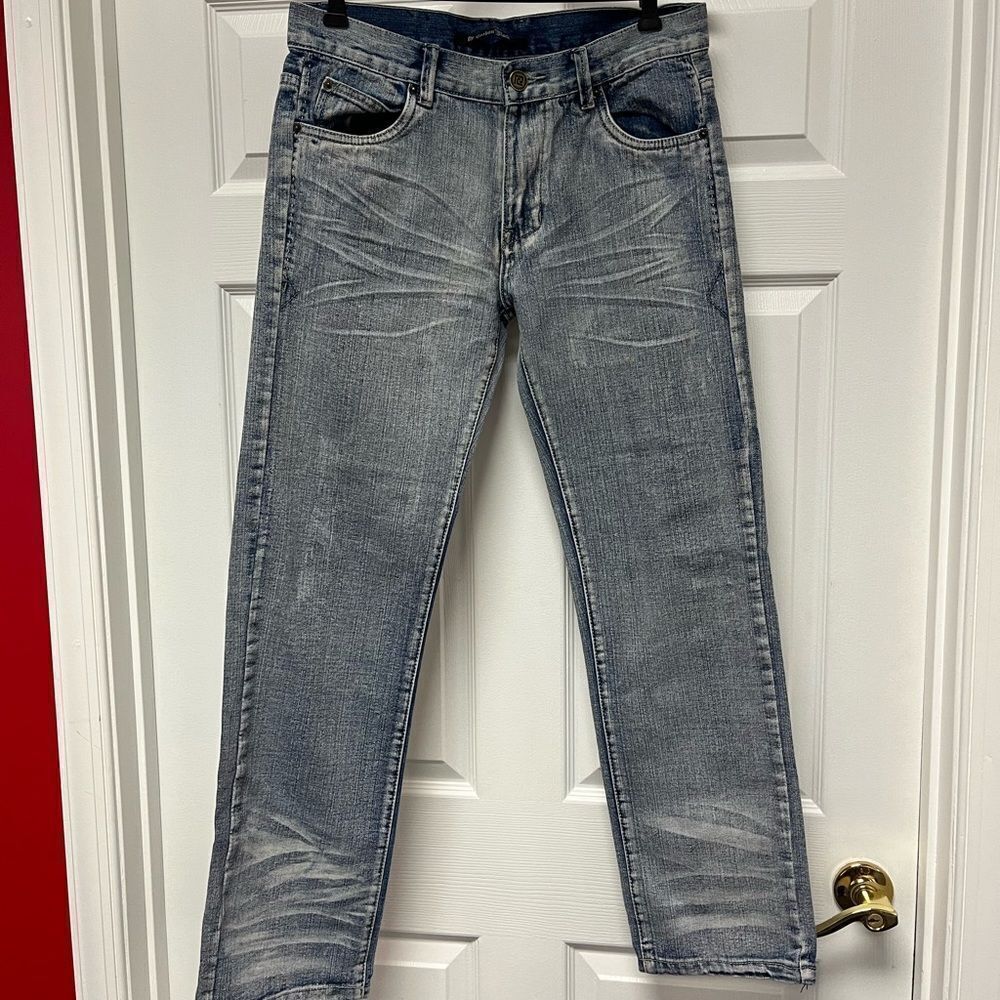 Carbon Black Whiskered Denim Jeans sz 31/32 EUC